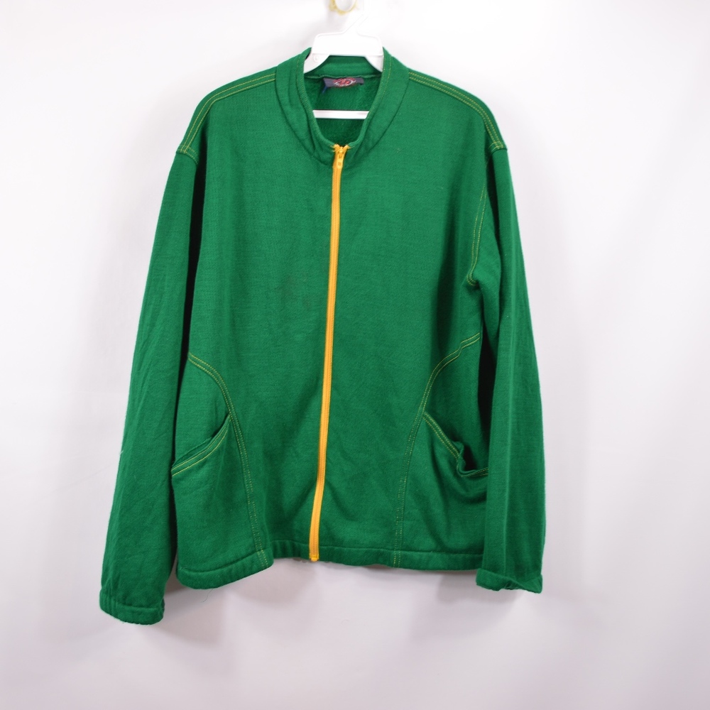 Vintage Loomtogs Mens Large Tennis Jacket Green Gem